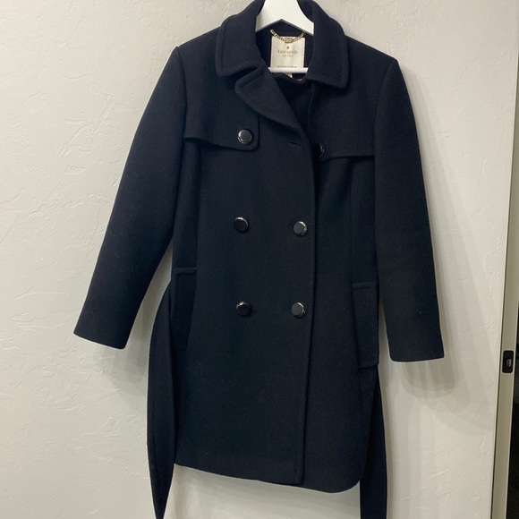 Kate Spade black Pea coat size small.
